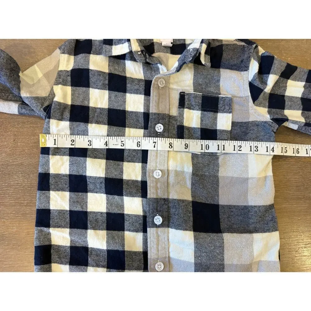 GAP Kids Blue Plaid Flannel Button Up Shirt top Kids size S 6/7 Cotton